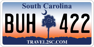 SC license plate BUH422