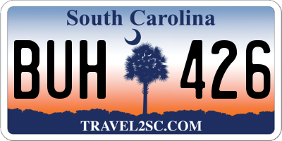 SC license plate BUH426