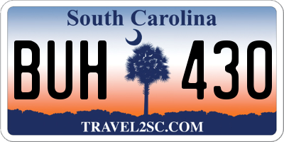 SC license plate BUH430