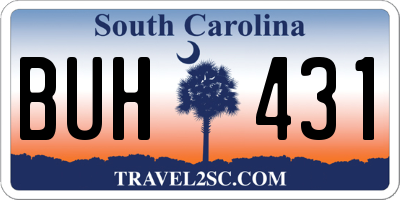 SC license plate BUH431