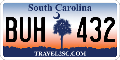 SC license plate BUH432