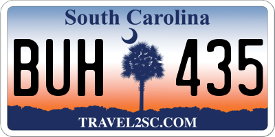 SC license plate BUH435