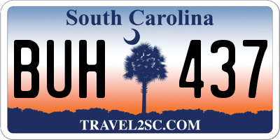 SC license plate BUH437
