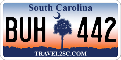 SC license plate BUH442