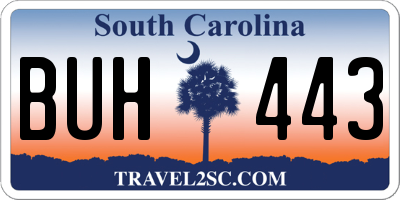 SC license plate BUH443