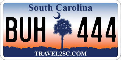 SC license plate BUH444