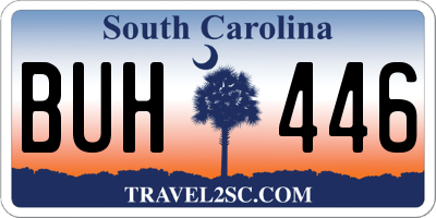 SC license plate BUH446