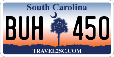 SC license plate BUH450