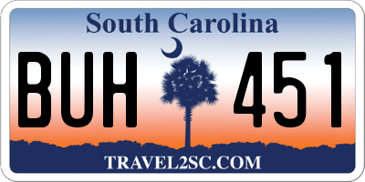 SC license plate BUH451