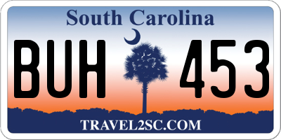SC license plate BUH453