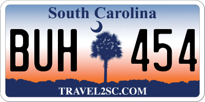 SC license plate BUH454