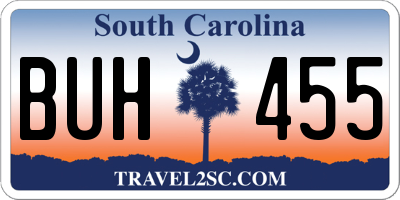 SC license plate BUH455