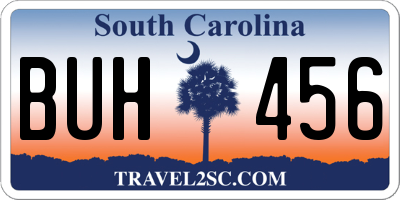 SC license plate BUH456