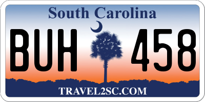 SC license plate BUH458