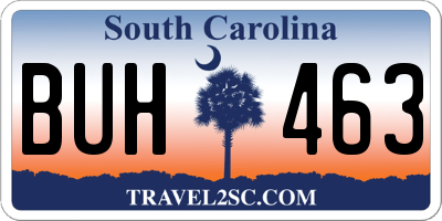 SC license plate BUH463