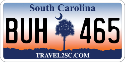 SC license plate BUH465
