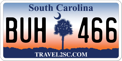 SC license plate BUH466