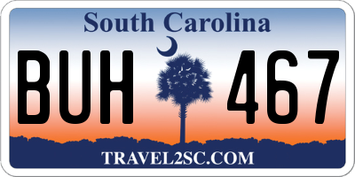 SC license plate BUH467