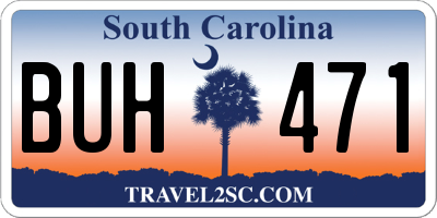SC license plate BUH471