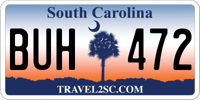 SC license plate BUH472