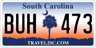 SC license plate BUH473