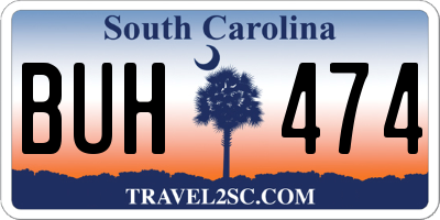 SC license plate BUH474