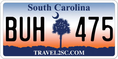 SC license plate BUH475