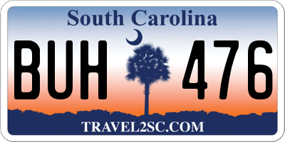 SC license plate BUH476