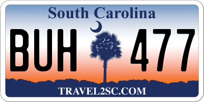 SC license plate BUH477