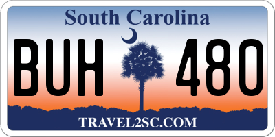 SC license plate BUH480