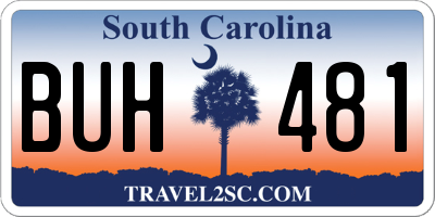 SC license plate BUH481