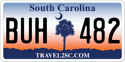 SC license plate BUH482
