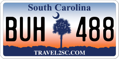 SC license plate BUH488
