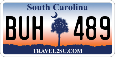 SC license plate BUH489