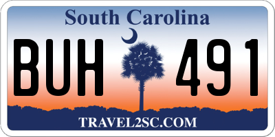 SC license plate BUH491