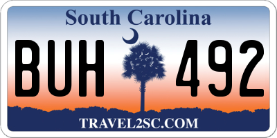 SC license plate BUH492