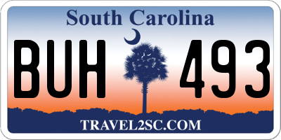 SC license plate BUH493
