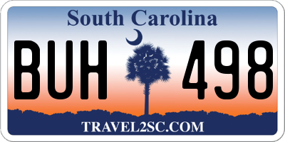 SC license plate BUH498