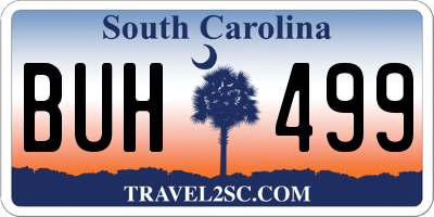 SC license plate BUH499