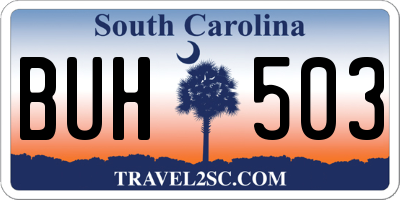 SC license plate BUH503