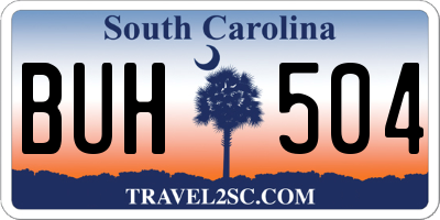 SC license plate BUH504