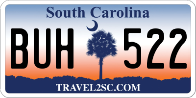 SC license plate BUH522