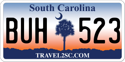 SC license plate BUH523