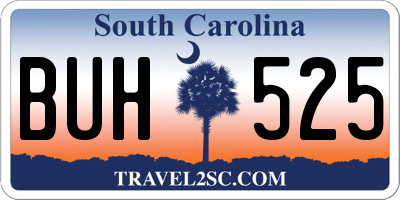 SC license plate BUH525