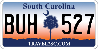 SC license plate BUH527