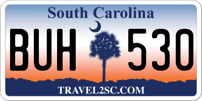 SC license plate BUH530