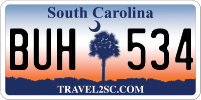 SC license plate BUH534