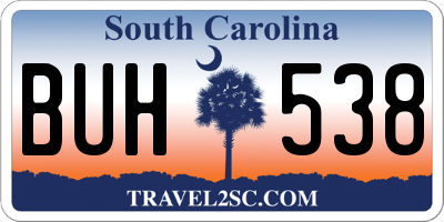 SC license plate BUH538
