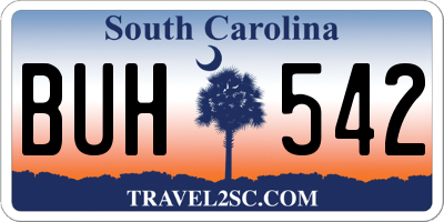 SC license plate BUH542