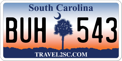 SC license plate BUH543